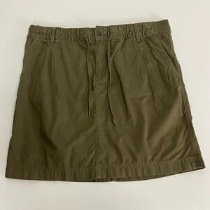 Eddie Bauer Skirt Womens 14 Olive Green Pleated Pockets